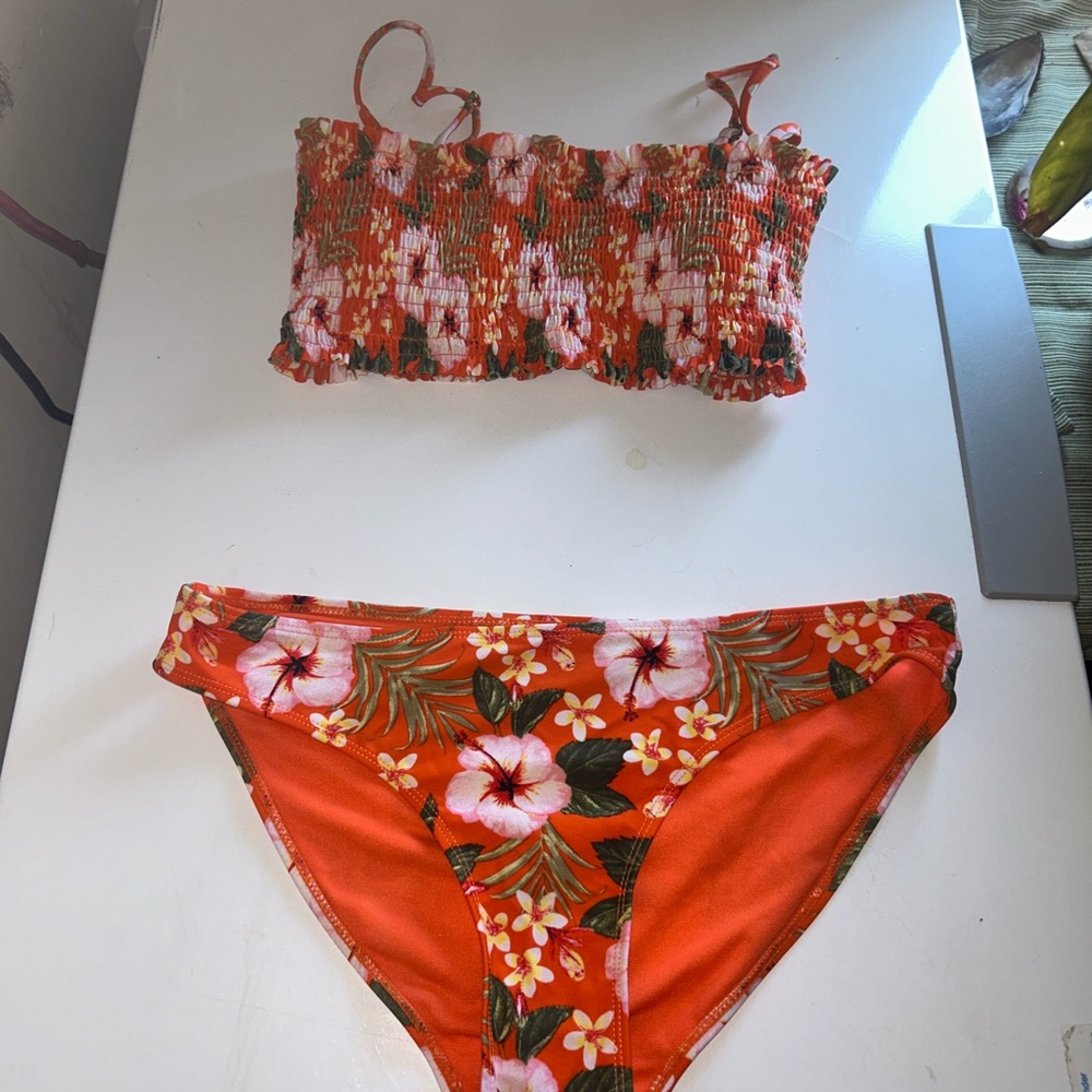 Floral Red Bikini Set